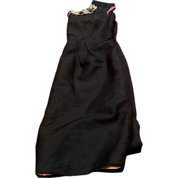 London Times Black Embellished Sheath Dress Size 12 - Pearl Neck Cocktail Party - Picture 5 of 12